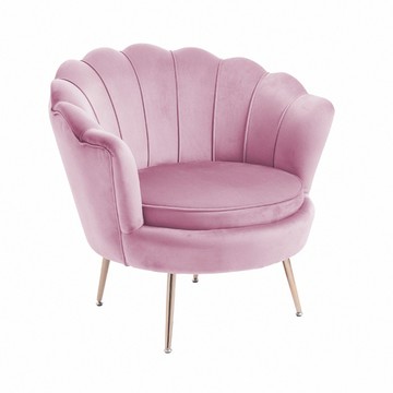 E-home Peacock孔雀時尚絨布餐椅 LKC008A-pk  1個  粉紅色