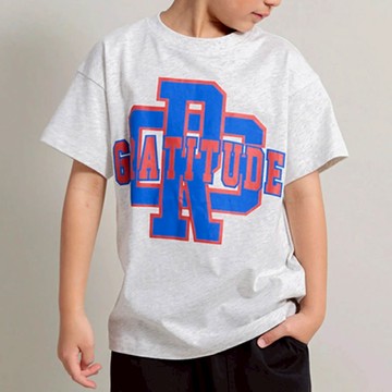 日本 BRANSHES - 100%棉 酷帥印花短袖上衣-堆疊logo-白