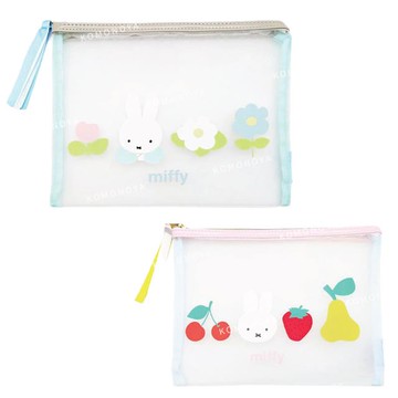 小禮堂 Miffy 米飛兔 扁平紗布化妝包 L (角色款)