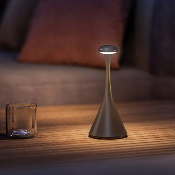 義大利 UBIQUA Pinup摩登曲線風USB充電式檯燈 小款 - 杏色