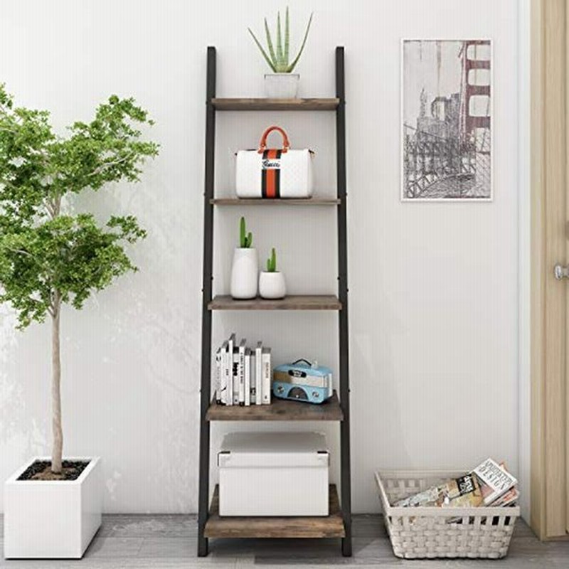 O K オープンシェルフ 飾り棚 棚ラック木製 ５段ラック おしゃれ 本棚スリム 壁面収納 北欧スタイル ブラウン 収納棚 玄関 リビングル 通販 Lineポイント最大0 5 Get Lineショッピング