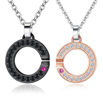 白鋼項鍊．對鍊｜命中注定．客製刻字．情人節禮物