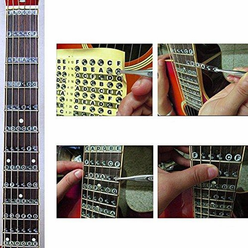 最安値】 ギター フレット シール 練習用 指板 音名 24フレット