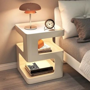 匠俱 輕奢鐵藝置物架 40×40×55cm 現代簡約臥室床頭櫃 創意家用沙發邊幾 高級感臥室收納邊桌