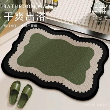 復古浴室法式地墊衛生間家用薩麗麻浴室吸水地墊廁所門口耐髒墊子