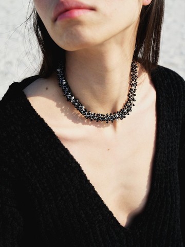 海洋居民 瑪瑙串珠微彈短項鍊原創設計