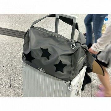 🌟臺灣出貨🌟 旅行袋 收納袋 手提袋 登機袋 y2k包包大容量不規則單肩包女銀色瑜伽挎包星星斜挎包健身托特