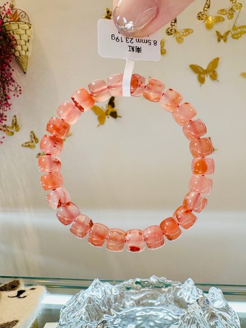 冰飄南紅透感飄花8.5mm23.19g直切珠護身平安辟邪護身符舒緩心神