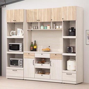 【Homelike】 喜家居7.3尺組合餐櫃-雪松雙色(2247)