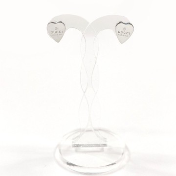 【日本直送 中古美品】Gucci 互鎖 G 標誌 心形耳環 Logo 925 銀 飾品 已拋光