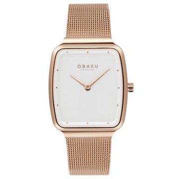 OBAKU 璀璨之星時尚簡約腕錶-玫瑰金 (V267LXVIMV)