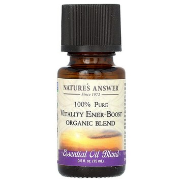 Nature's Answer, 全全有機精油混合物，活力能量提升，0.5 液量盎司（15 毫升）