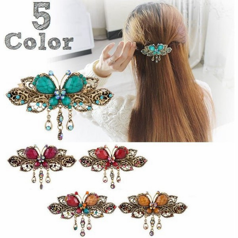 ヘアバレッタ ヘアクリップ ヘアアクセサリー ヘアアレンジ 髪飾り ラインストーン ビジュー レディース 蝶 キラキラ まとめ髪 髪留め バタフライ 通販 Lineポイント最大0 5 Get Lineショッピング