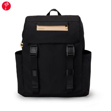 【satana】Soldier 雙扣束口後背包-亮黑色-SOS3310-711