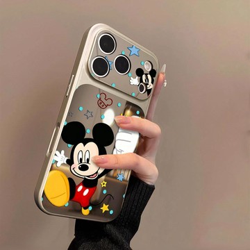 快樂米奇適用蘋果17promax手機殼iPhone16pro新款16plus鏡面15