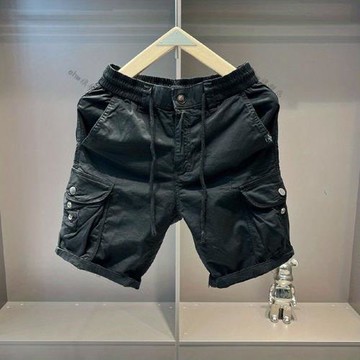 夏季工裝四分短褲男士休閑多口袋寬松彈力純棉五分中褲外穿5分褲
