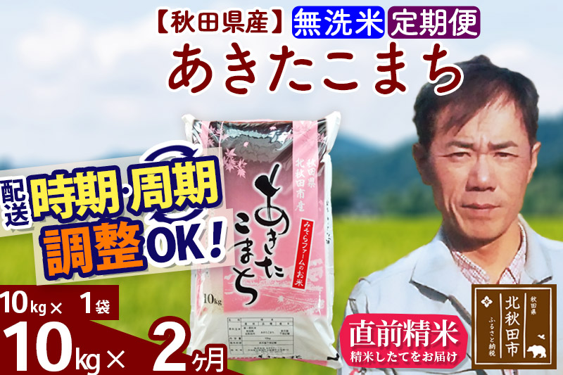 《定期便2ヶ月》＜新米＞秋田県産 あきたこまち 10kg(10kg袋) 令和5年産 お届け時期選べる 隔月お届けOK お米 みそらファーム 発送時期が選べる|msrf-30602