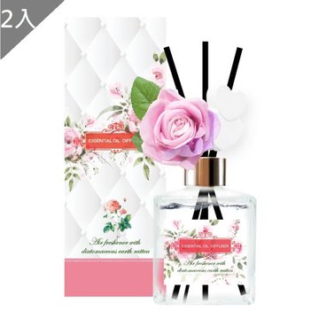 QIDINA 花樣玫瑰法國精油藻土擴香瓶  200ML-2入組