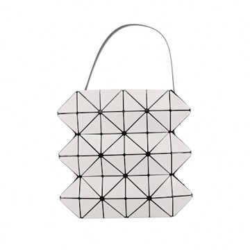 ISSEY MIYAKE  BAOBAO 可折疊幾何方格小手提造型包(亮漆白)