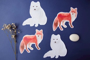 狐狸 北極狐 動物貼紙