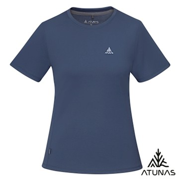 【ATUNAS 歐都納】50週年 女款排汗透氣抗菌短袖T恤A6TS2524W深藍/吸溼排汗/快乾/抗UV/樂遊戶外