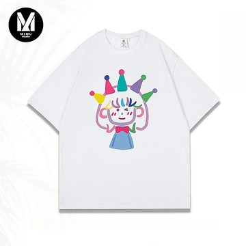 【MiMU】有貨黑色情侶裝 閨蜜衣服 純棉短袖t恤女 小眾不撞衫上衣 100%純棉 男生短袖 圓領落肩短T 短踢寬鬆上衣