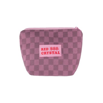 CHECKERBOARD POUCH (deep pink)