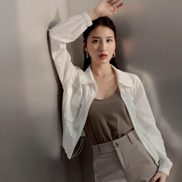 OB嚴選-涼感．抗UV翻領雙口袋冰河系防曬外套《EA3650-》