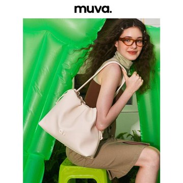 muva卷卷包軟皮云朵包女褶皺單肩包原創大容量托特包真皮2024新款
