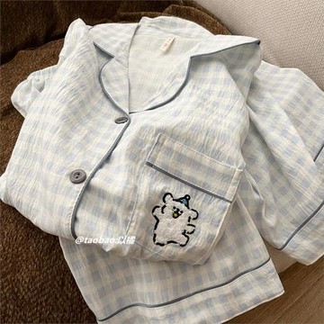 ins小狗睡衣女純棉夏季短袖短褲卡通可愛日系寬松學生家居服套裝