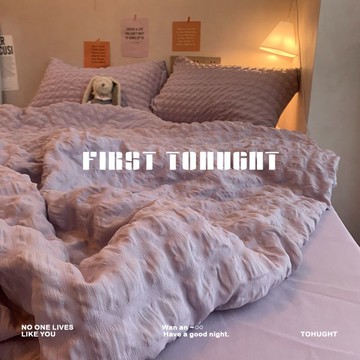 多金🎀台灣出貨❥ins夏季溫柔紫 小泡芙夏被 涼感舒適夏涼被 空調被 夏季涼被 床上四件組｜床套組｜床套四件組｜水洗棉