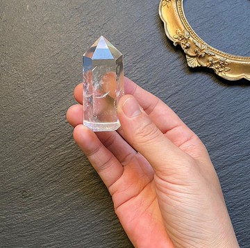 天然冰透帶彩藍針白水晶能量柱 天使之翼 避邪擋煞 快速出貨