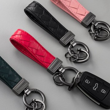 小羊皮編織繩鑰匙扣掛件創意個性汽車鏈男女情侶一對簡約鎖匙圈環