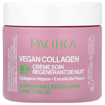 Pacifica, 全素膠原蛋白，夜間修復乳，1.7 液量盎司（50 毫升）