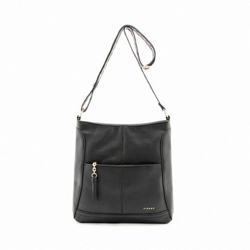 FIRANO- BLK 織紋背帶直式斜背方包(黑色)