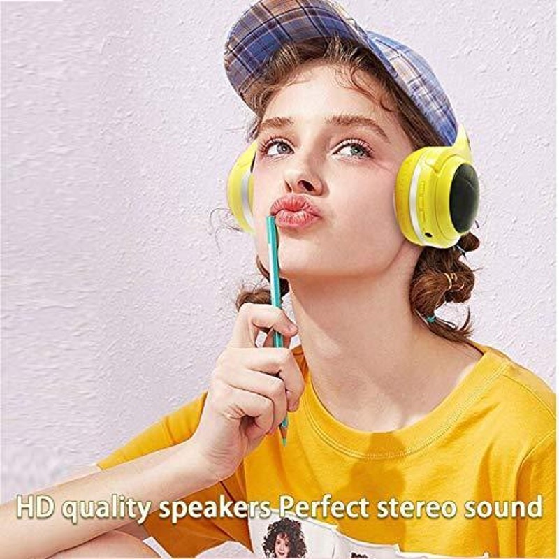 キッズワイヤレスBluetoothヘッドホンかわいいピカチュウオーバー