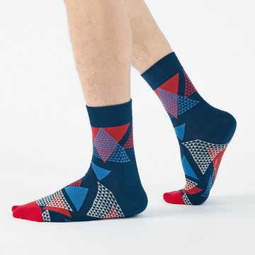 三稜鏡 中筒襪 - 深藍(F)