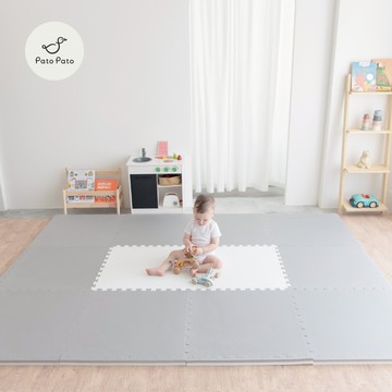 莫蘭迪居家地墊 灰&白 | 厚度3cm | 4入雙色巧拼地墊 附提袋