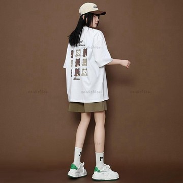 高品質套裝🌷胖妞不愁 大尺碼夏季新款休閑運動短袖T恤短褲大碼女裝胖MM2-300斤設計感炸街減齡兩件套裝潮