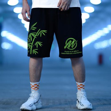 夏季潮牌胖子五分褲運動國潮休閑短褲男潮加肥加大碼男短褲籃球褲