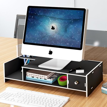 電腦顯示器屏增高架底座桌面收納盒底座實木辦公室護頸筆記本置物