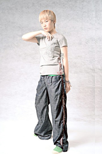 側壓跳色荷葉滾邊大寬褲