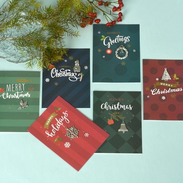 2021新款3d立體圣誕賀卡圣誕節禮物禮盒卡片手工diy創意簡約手寫新年祝福明信片ins風感恩信封留言卡片紙2202