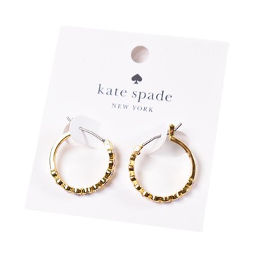 【輸碼後$1111】KATE SPADE 全圓擁抱針式耳環-金色