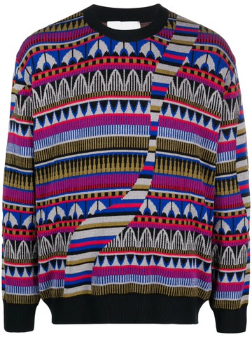 Henrik Vibskov - Broken Bridge graphic-print jumper - men - Elastane/FSC Viscose - S - Grey