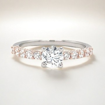 雙金鏤空鑽石戒指