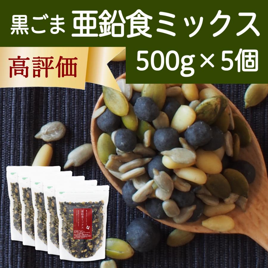 GOMAJE 亜鉛食ミックス 大袋 500g×5個 ゴマジェ 黒ごま 松の実 かぼちゃの種