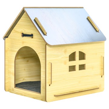 毛孩的秘密生活 獨棟小屋蔚藍貓宅/狗屋 (睡窩/狗窩/貓窩/貓屋) CDT1-011P-L MDF+絨布  1個