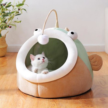 猫窝四季通用猫屋半封闭式小猫咪床别墅冬天狗窝冬季保暖宠物用品 幸福驛站