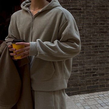 正韓秋冬保暖內抓絨針織休閒套裝 連帽外套 休閒寬褲 (拆賣) 4色 YUPPIE 預購商品 0119